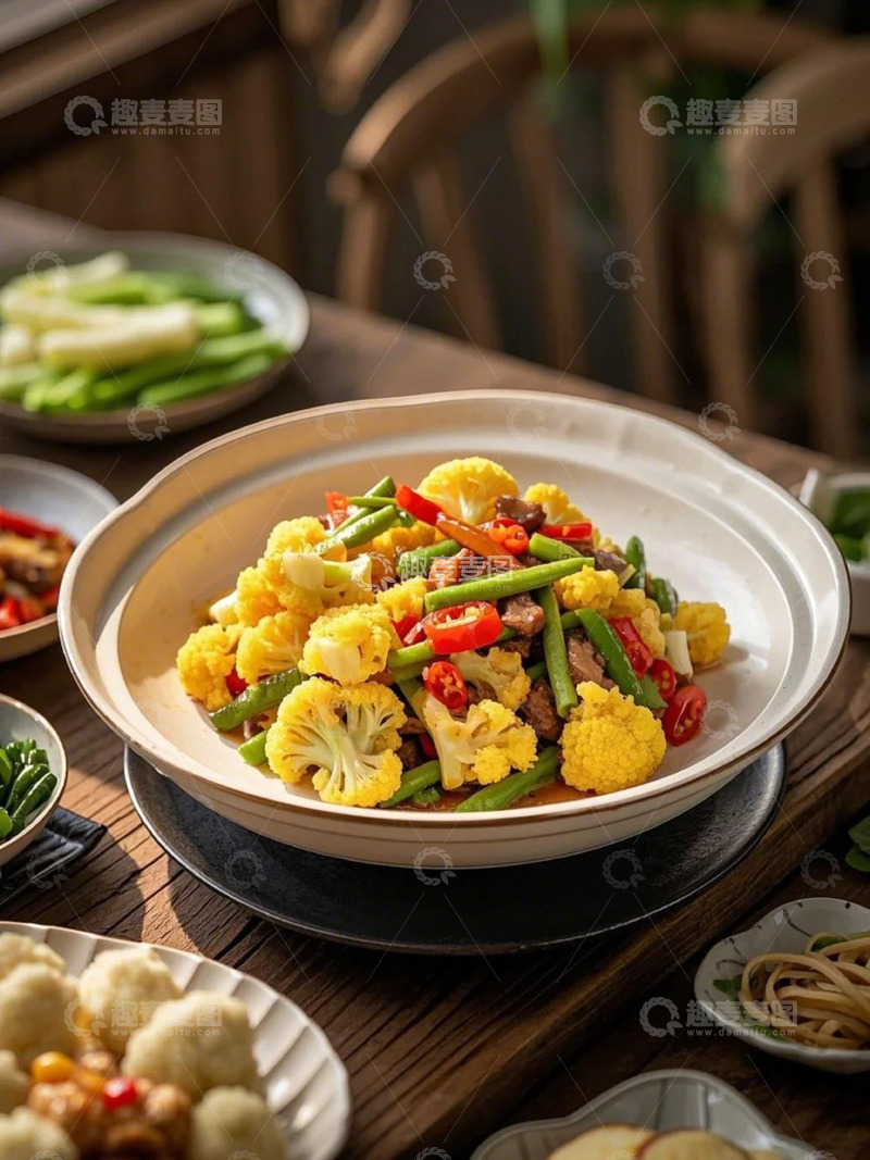 高清大图下载【趣麦麦图】干锅花菜-美食1