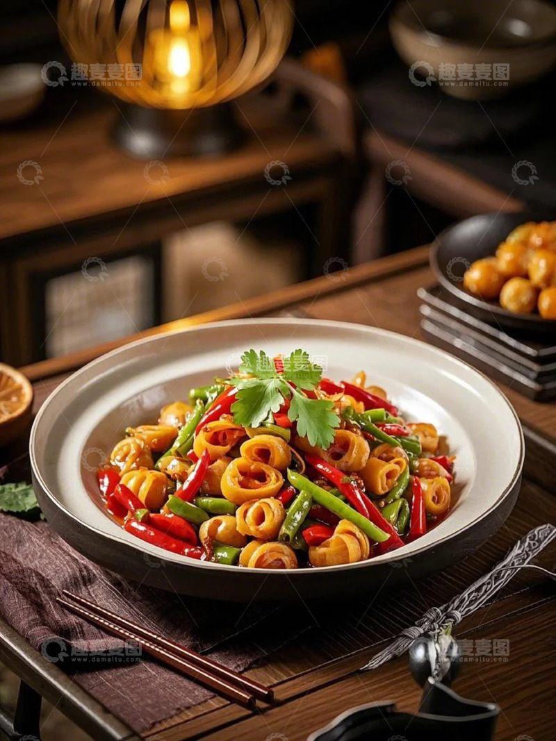 高清大图下载【趣麦麦图】干锅类-干锅肥肠-美食