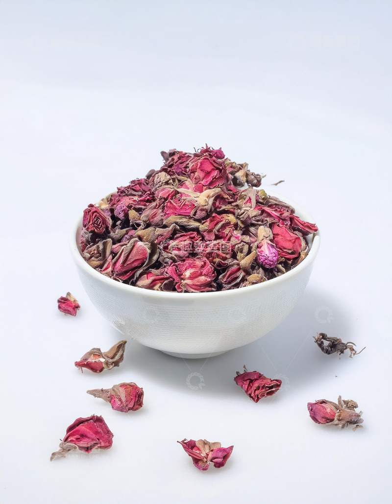 高清大图下载【趣麦麦图】白碗盈玫瑰干花，淡雅自然之美