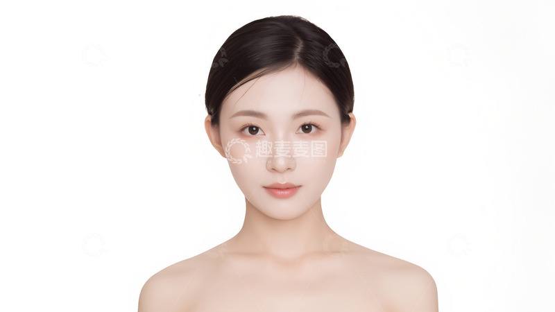 高清大图下载【趣麦麦图】面容姣好的年轻女性展示素颜