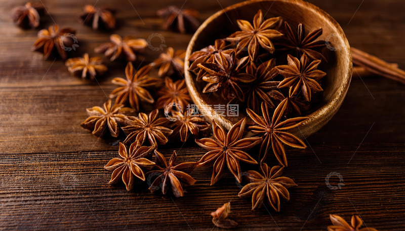 高清大图下载【趣麦麦图】木碗中八角香料的古朴质感