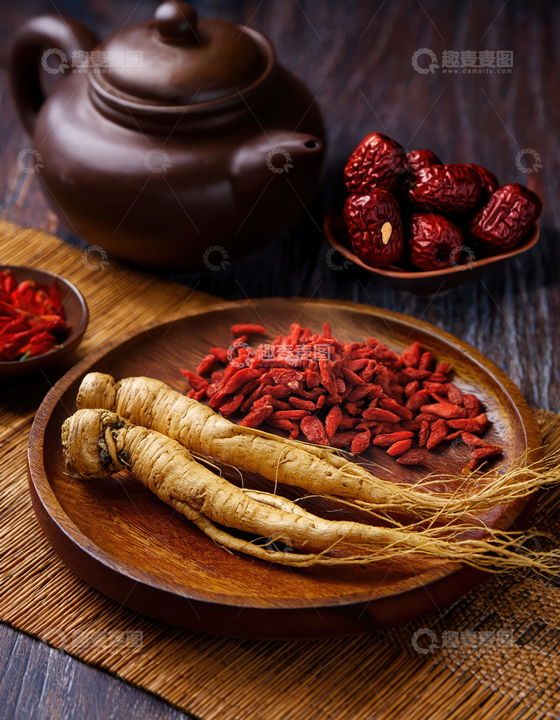 高清大图下载【趣麦麦图】参杞枣共呈中式养生之美