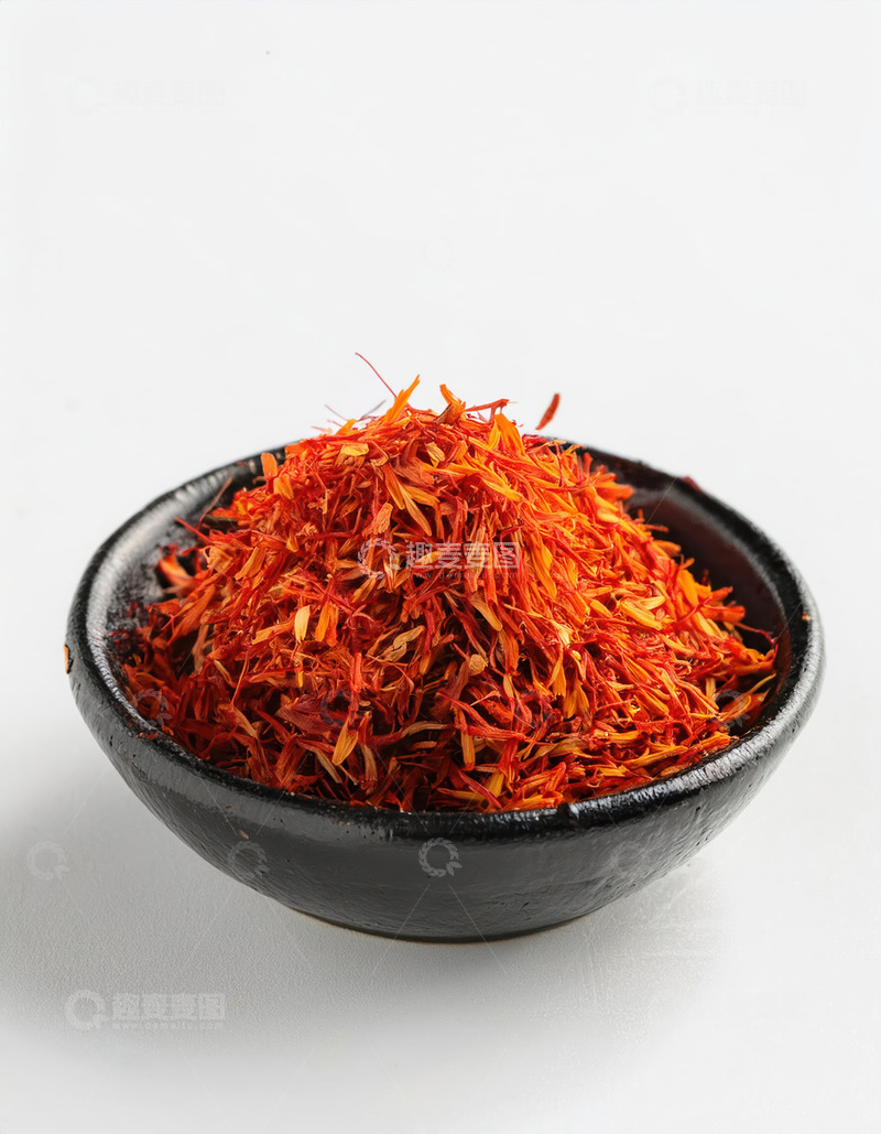 高清大图下载【趣麦麦图】黑碗盛放鲜艳丝状藏红花