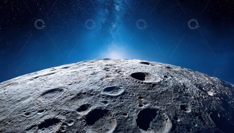 高清大图下载【趣麦麦图】月之遐思：宇宙星空下的神秘月面