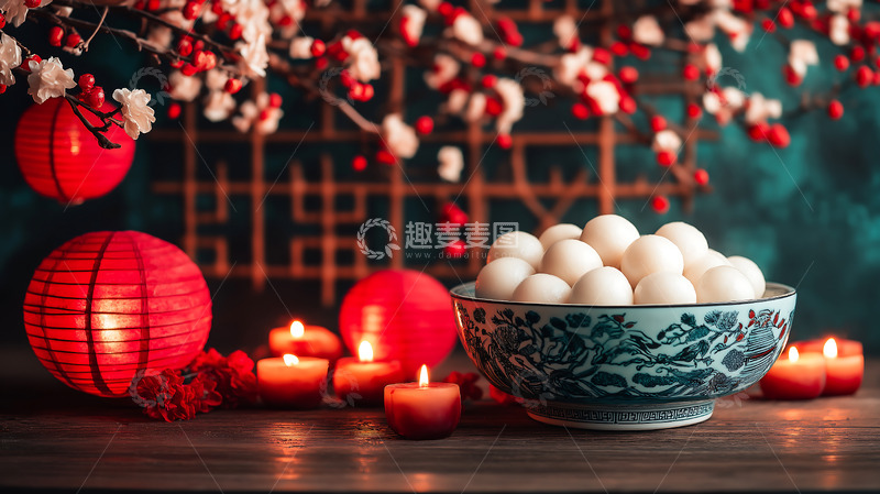 高清大图下载【趣麦麦图】元宵汤圆喜庆拍摄图