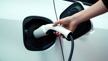 手动为电动汽车充电瞬间