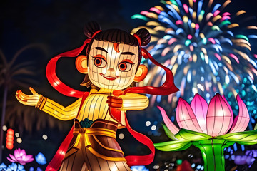 元宵节灯会场景摄影图