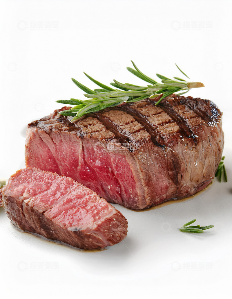 高清大图下载【趣麦麦图】迷迭香牛排，诱人色泽尽显美味