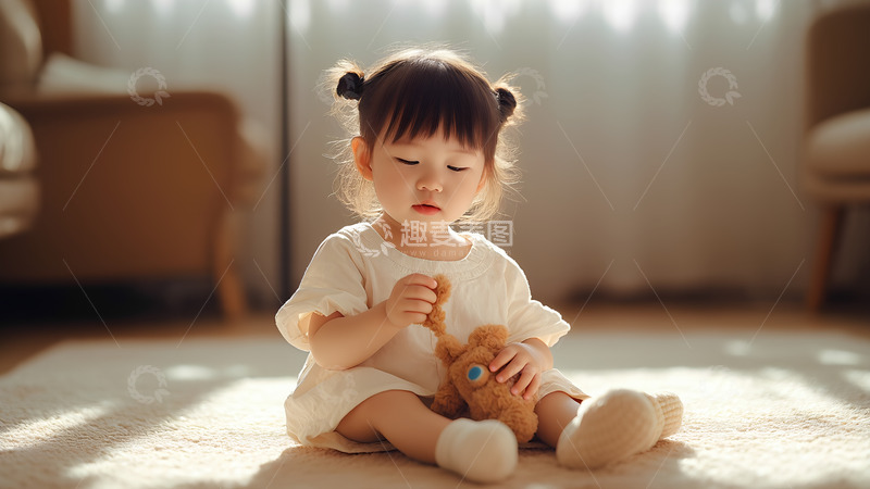 高清大图下载【趣麦麦图】可爱儿童小女孩室内摄影背景