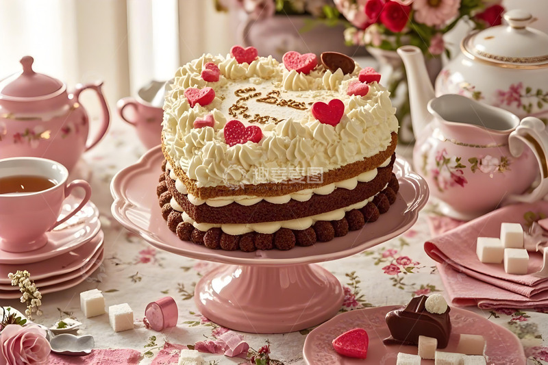 高清大图下载【趣麦麦图】情人节心形蛋糕摄影图