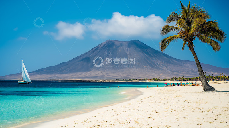 高清大图下载【趣麦麦图】沙滩海岸线海景