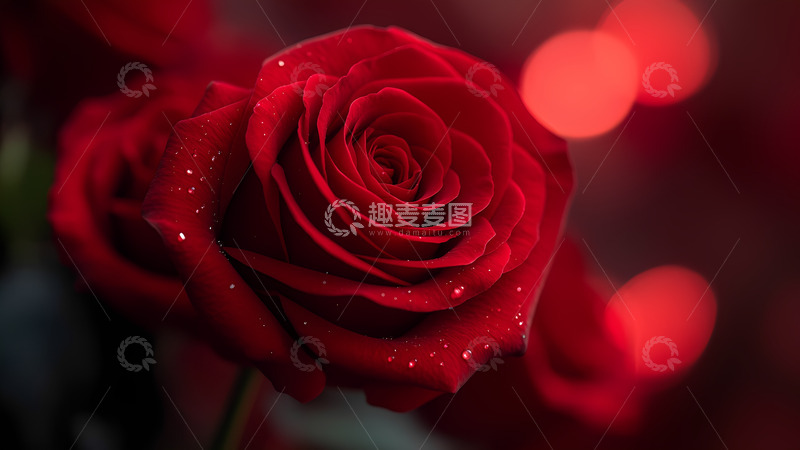 高清大图下载【趣麦麦图】情人节红色爱心玫瑰摄影背景2