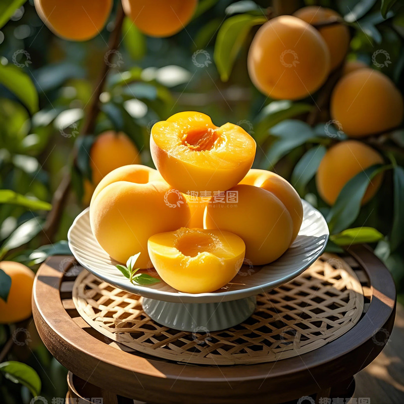 高清大图下载【趣麦麦图】-桃子-水果类-黄桃1