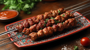 美食特色烧烤大肉串摄影图