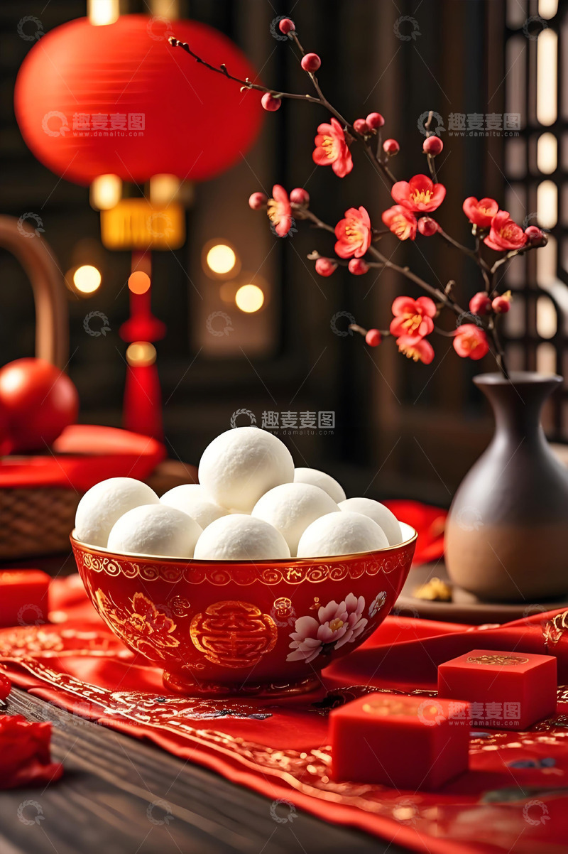 高清大图下载【趣麦麦图】节日美食元宵汤圆摄影图