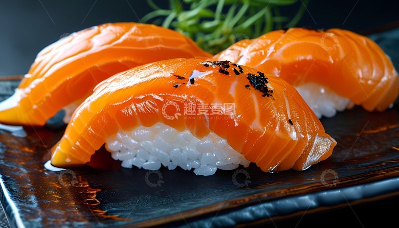 高清大图下载【趣麦麦图】美食三文鱼寿司摄影图