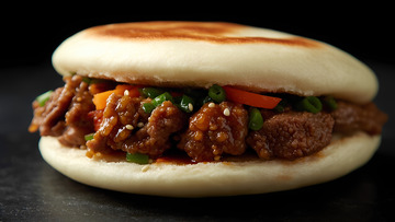 美食特色陕西肉夹馍摄影图