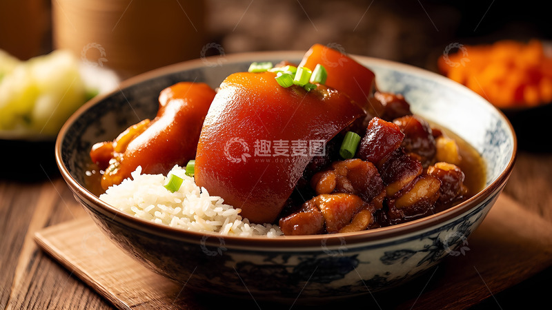 高清大图下载【趣麦麦图】特色美食猪脚饭摄影图