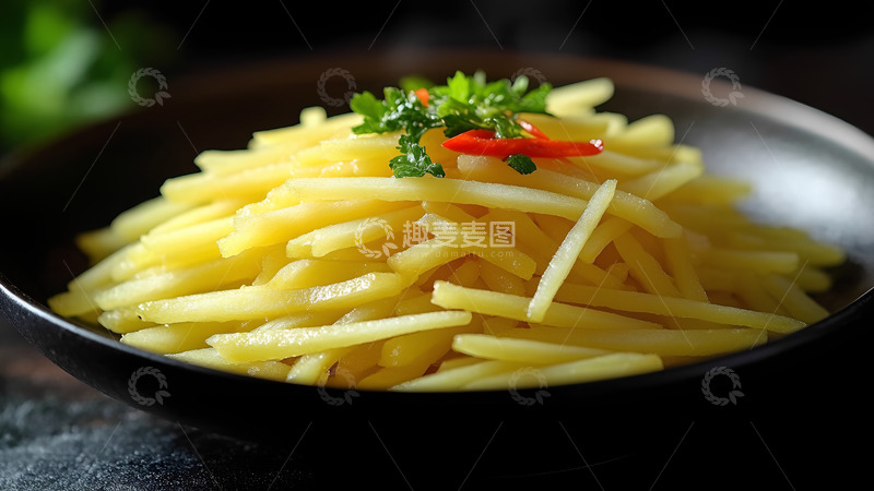 高清大图下载【趣麦麦图】树椒凉拌土豆丝摄影图