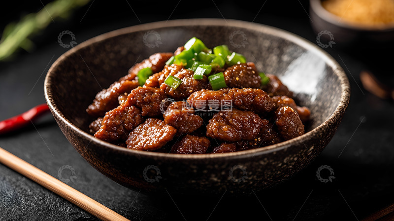 美食特色麻辣凉拌牛肉摄影图