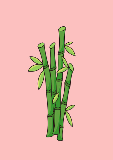 竹子扁平插画