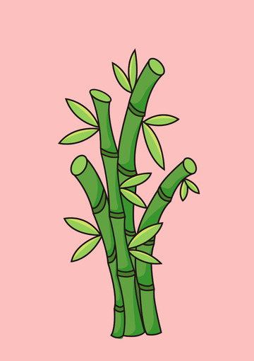 竹子竹竿扁平插画