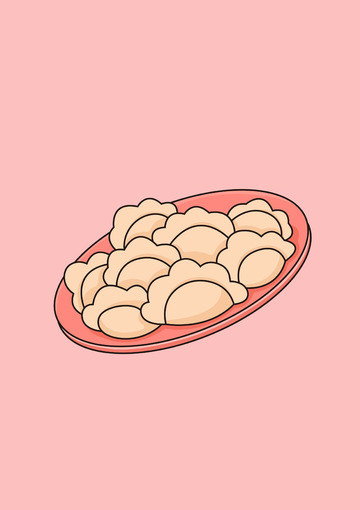饺子扁平插画