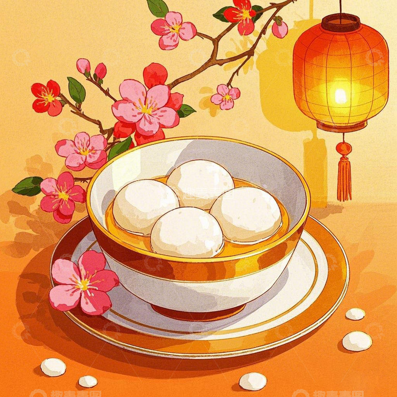高清大图下载【趣麦麦图】正月十五吃汤圆