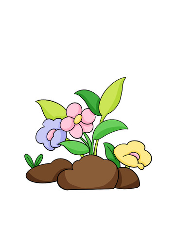 花草植物扁平插画