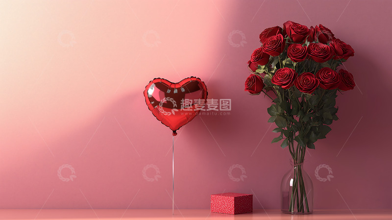 高清大图下载【趣麦麦图】情人节玫瑰花束礼盒