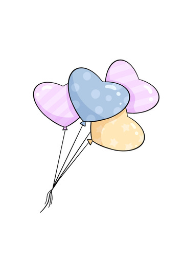 爱心气球插画