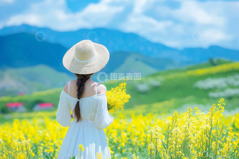 高清大图下载【趣麦麦图】春季田野人物摄影图