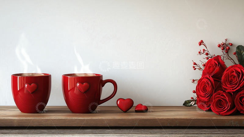 高清大图下载【趣麦麦图】情人节情侣杯