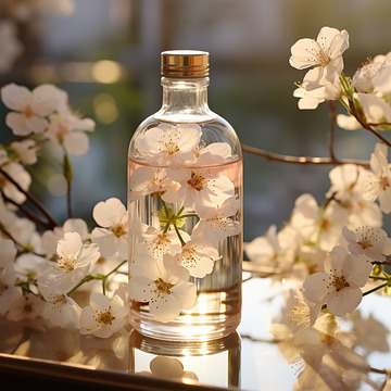 超高清装有花瓣的水瓶