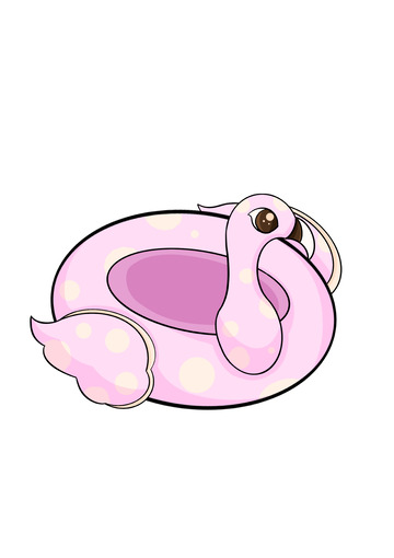 火烈鸟气垫床插画