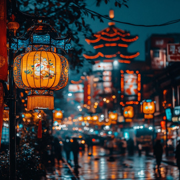 元宵 新春 国风 灯笼 节日 摄影 素材