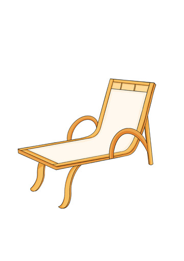 躺椅扁平插画