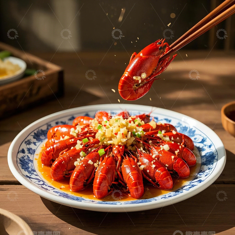 高清大图下载【趣麦麦图】蒜香小龙虾-美食