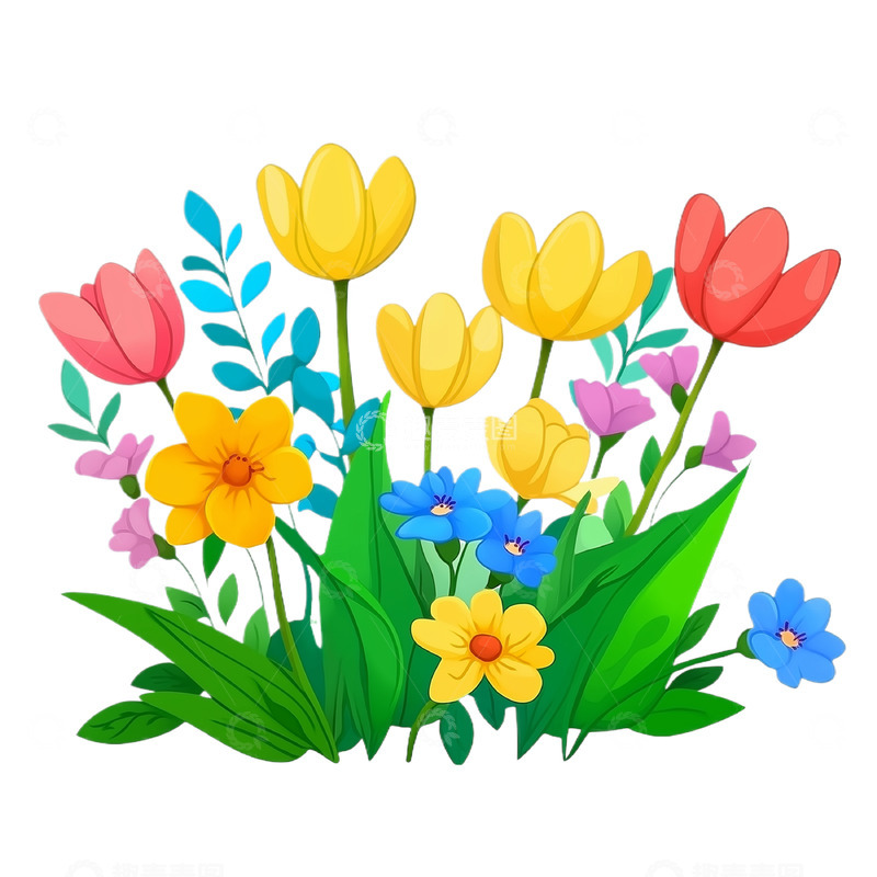 高清大图下载【趣麦麦图】植物花草卡通插画素材1