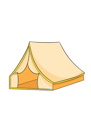 帐篷扁平插画