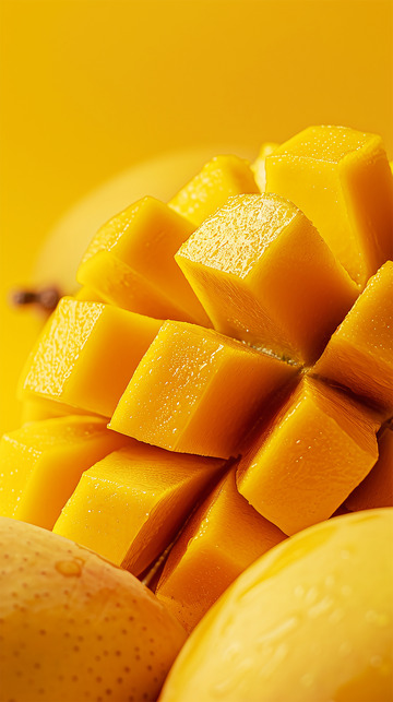 黄色背景芒果