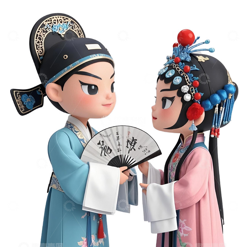 高清大图下载【趣麦麦图】情人节京剧情侣人物摄影图1