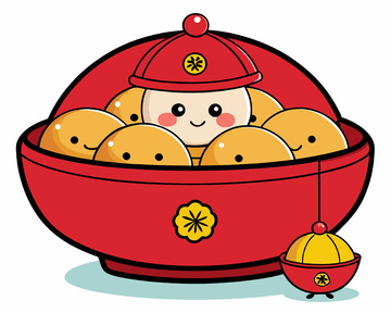 卡通汤圆元宵节