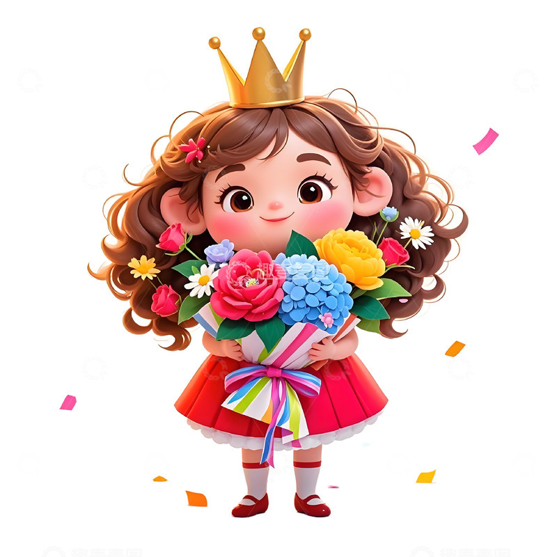 高清大图下载【趣麦麦图】女神节可爱女王卡通素材