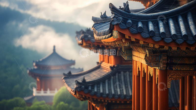 高清大图下载【趣麦麦图】古建筑飞檐斗拱6