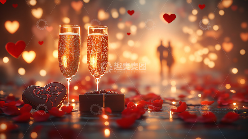 高清大图下载【趣麦麦图】情人节香槟玫瑰4