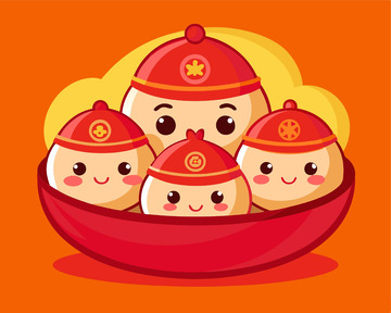 卡通元宵汤圆