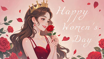 女神节插画背景