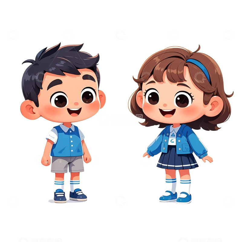高清大图下载【趣麦麦图】-开学季卡通学生素材