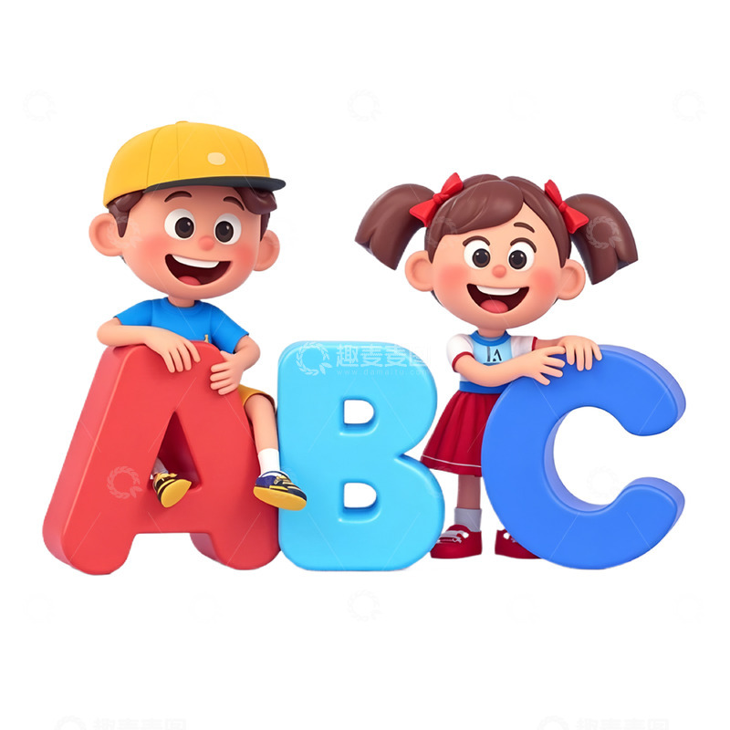 高清大图下载【趣麦麦图】-开学季卡通3D学生素材